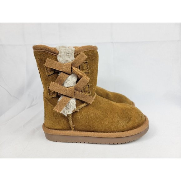 Koolaburra Other - Koolaburra by Ugg Victoria Suede Leather Boots Youth Girls Size 11 Brown 1090330